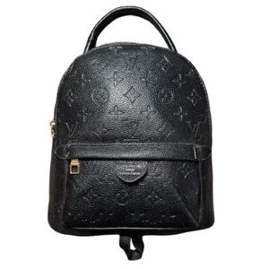 Black Embossed Monogram Mini Backpack - Designer Style